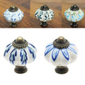 6X Elegant Pumpkin Ceramic Drawer Knobs for Dresser Hardware