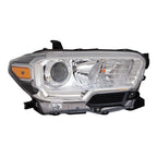 Chrome Passenger Side Halogen Headlight Assembly w/o LED Daytime Running Lamp