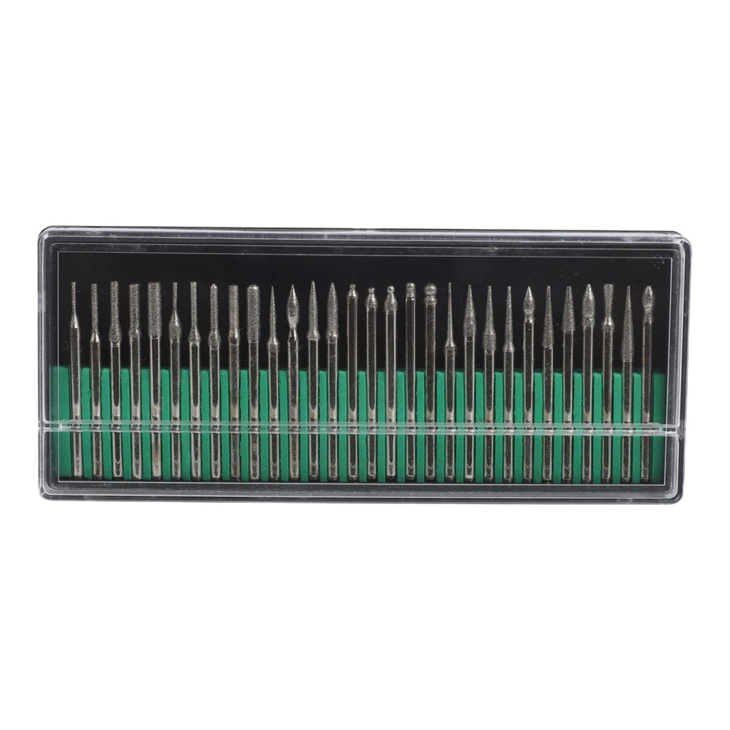 30-Piece Diamond Coated Drill Bits Set for Beads and Gemstones