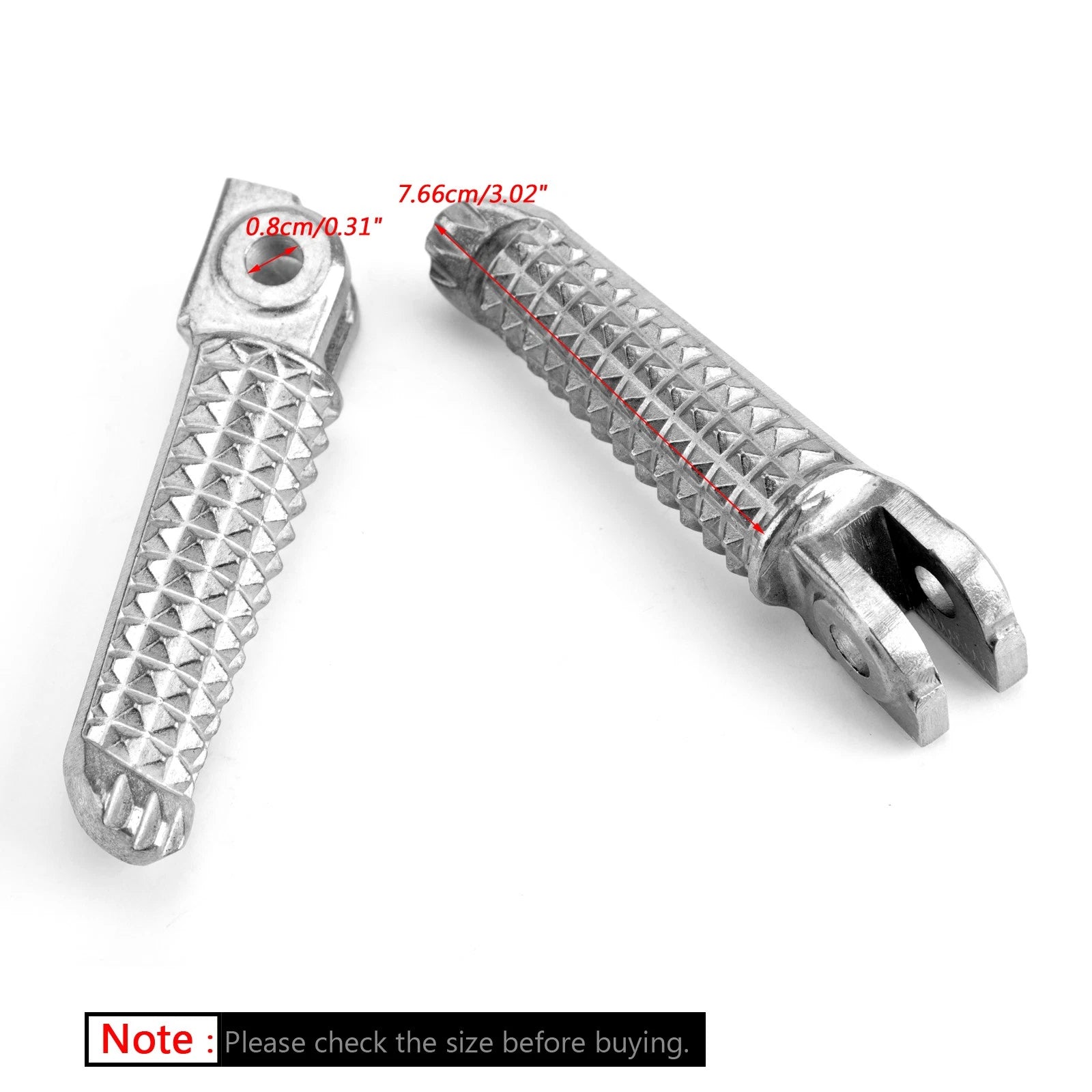 Front Foot Peg Footrest for Yamaha YZF R1 (1998–2014), R6 (1999–2014), R6S (2003–2008) Silver