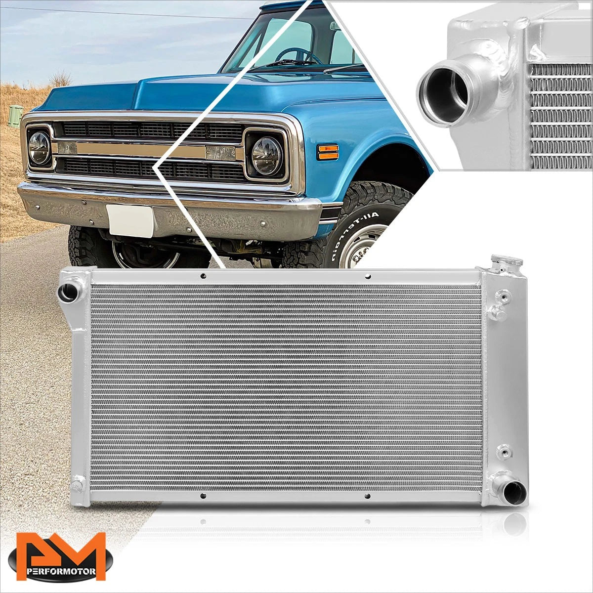 3-Row Aluminum Radiator for Chevy/GMC C/K-Series Pickup (1967–1972)