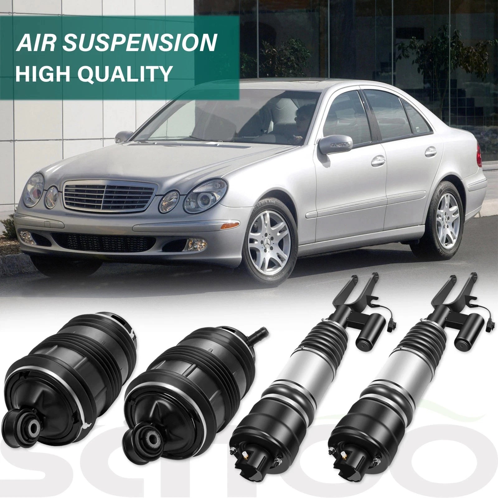 Set of 2 Airmatic Air Struts for MB W211 E350 E500 E550 4Matic (2003–2009)