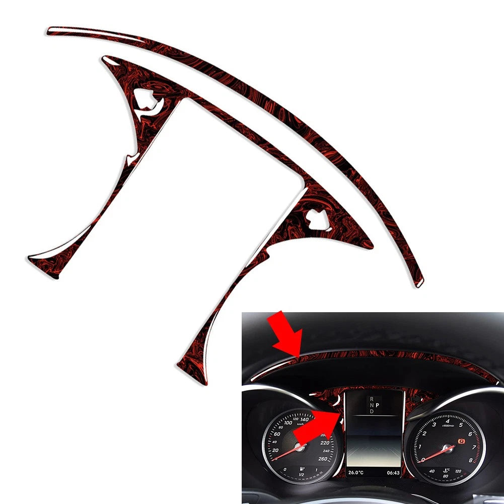 Speedometer Panel Cover Trim for Benz C GLC Class W205 X253 (2015–2021) Fire Red