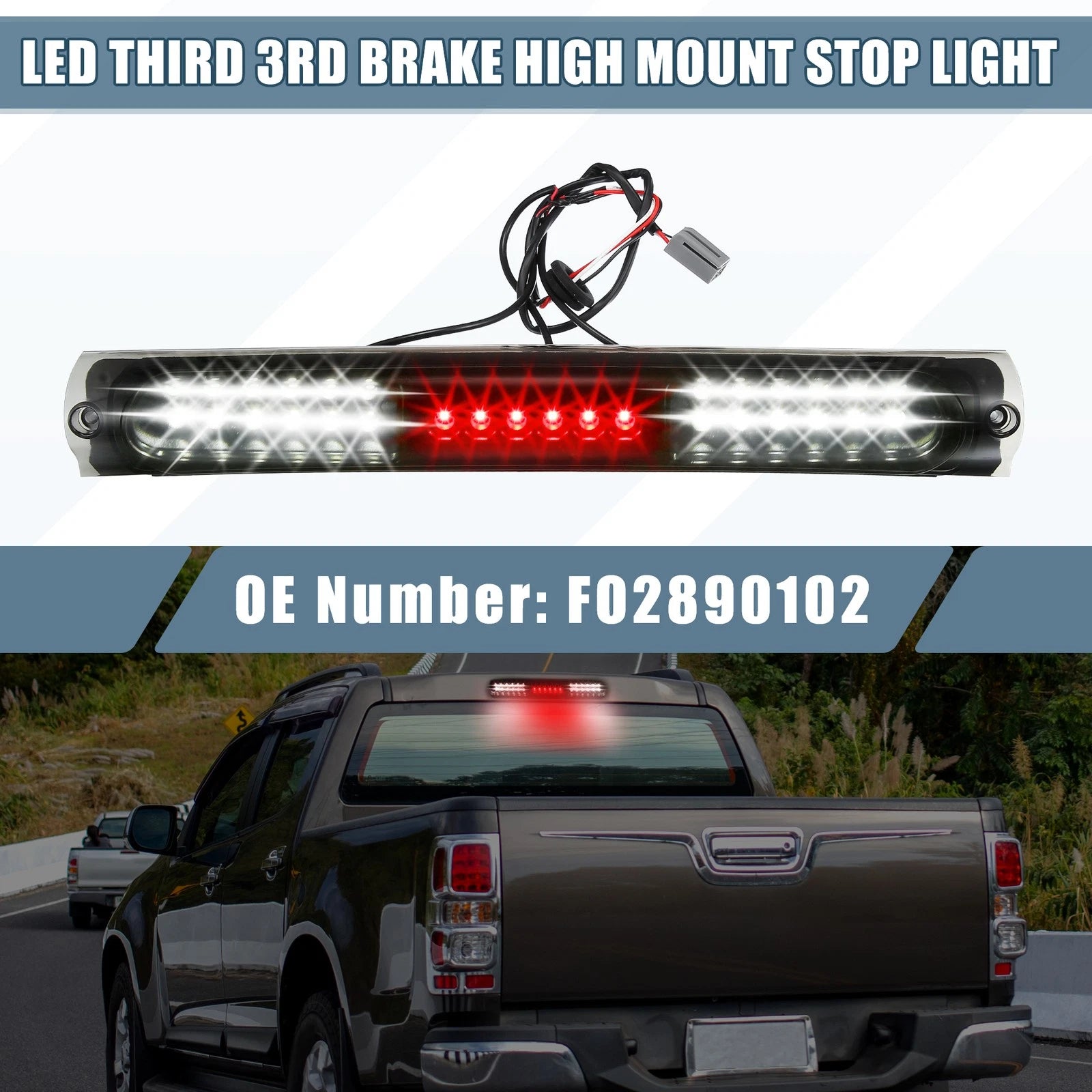 High Mount Stop Light XL3Z13A613AA for Ford F150 (2004–2008) Black Smoked Lens