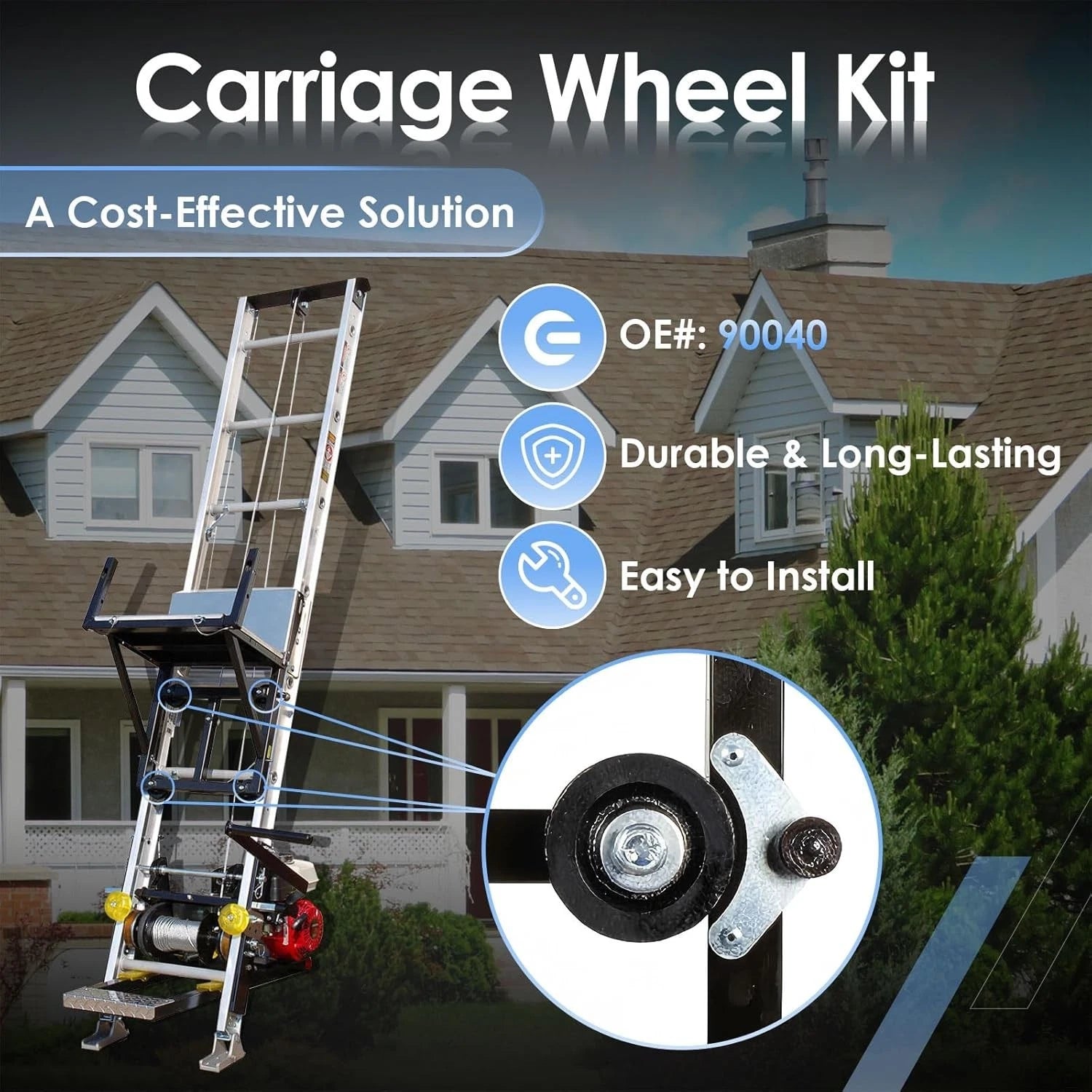 Roofing Hoist Carriage Wheel Kit for TranzSporter TP250 TP400