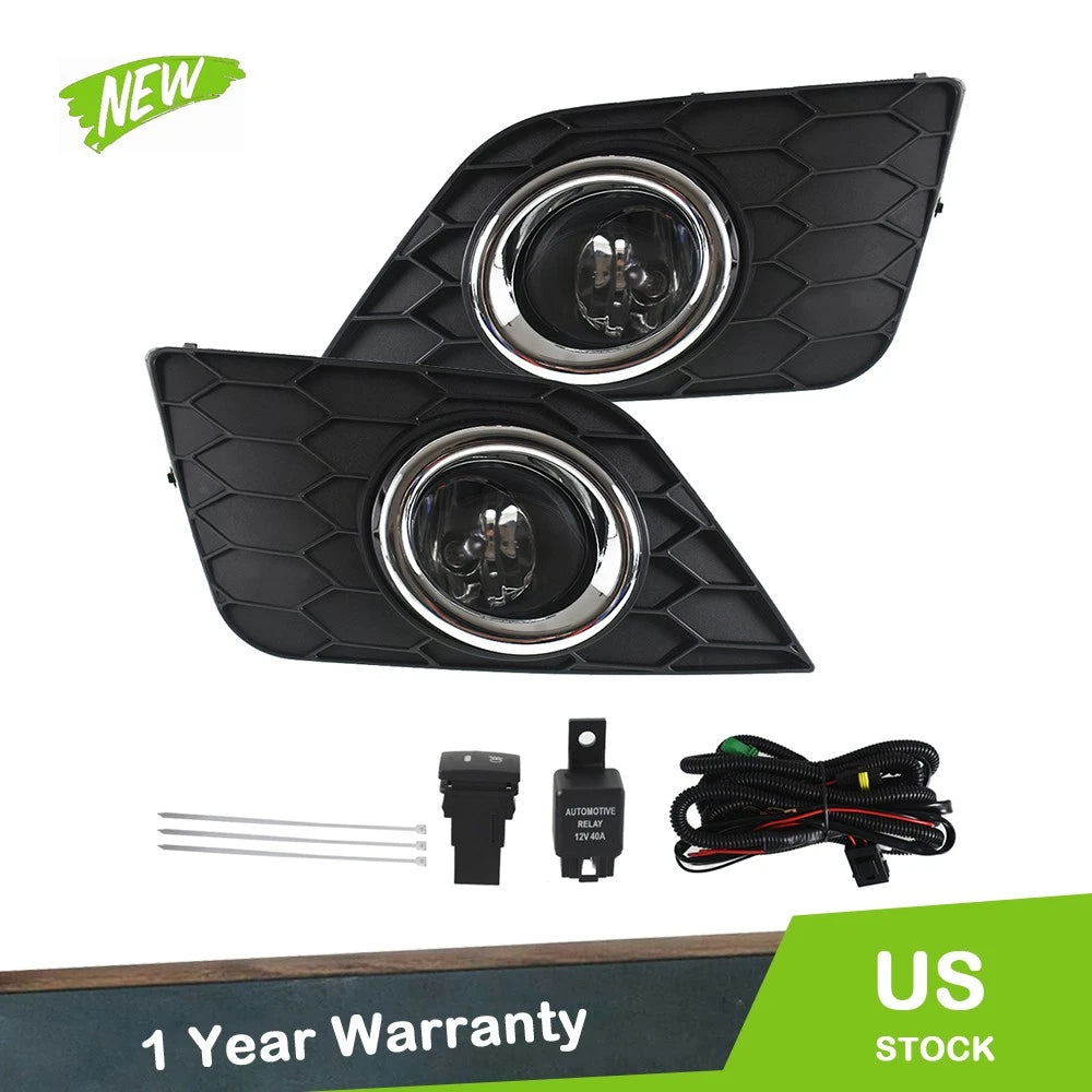 Fog Lights for Nissan Sentra (2016–2019) Clear Lens with Bezel and Switch