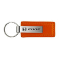 Orange Leather Keychain - Officially Licensed for Honda Civic