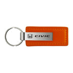 Orange Leather Keychain - Officially Licensed for Honda Civic