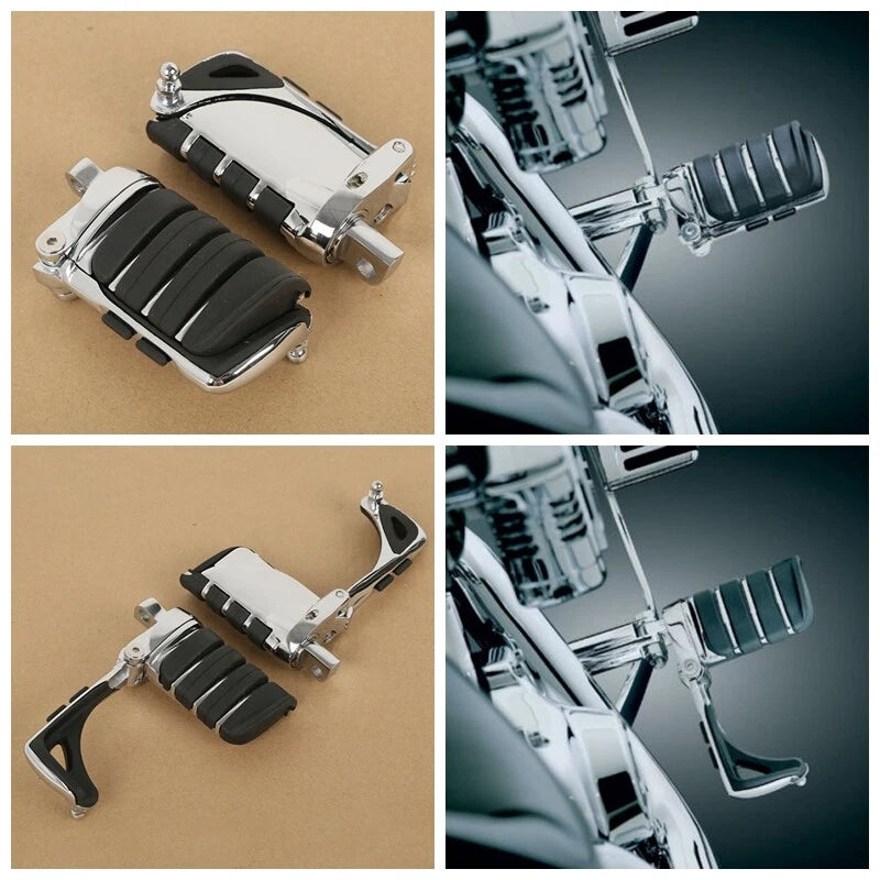 Pair Chrome Switchblade Male Mount Foot Pegs for Harley Touring Dyna