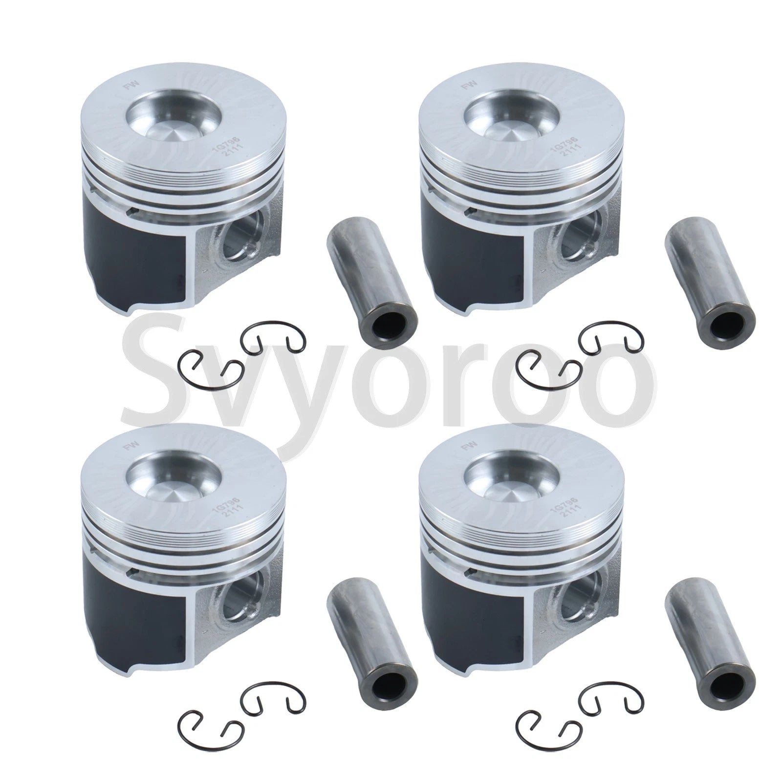 4X Piston Assembly 1G796-21112 78mm for Kubota V2203 V2403 (1990–2023)
