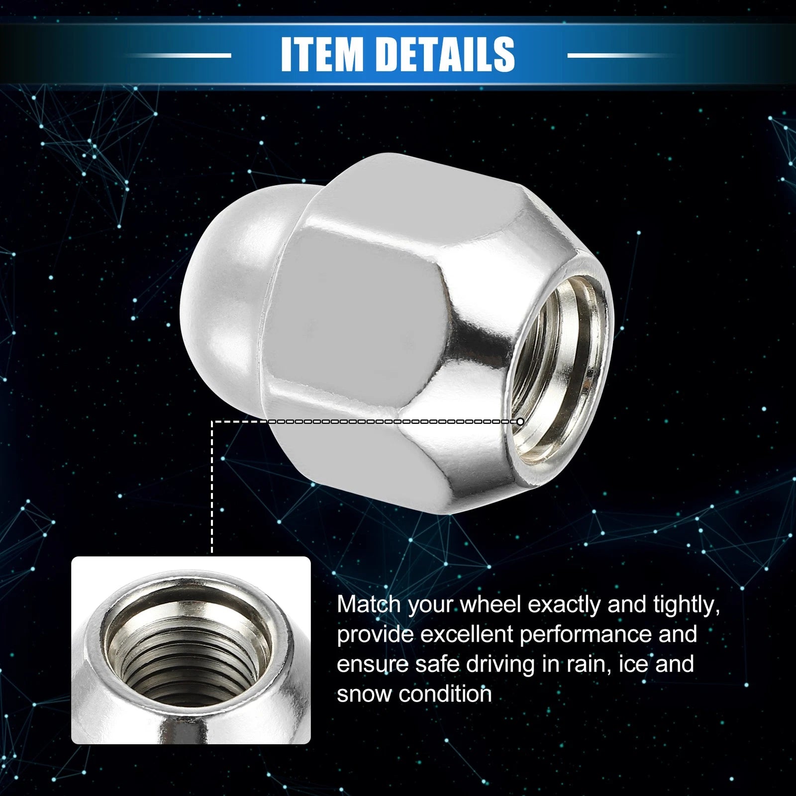 20pcs Wheel Lug Nuts for Hyundai Santa Fe (M12x1.5)