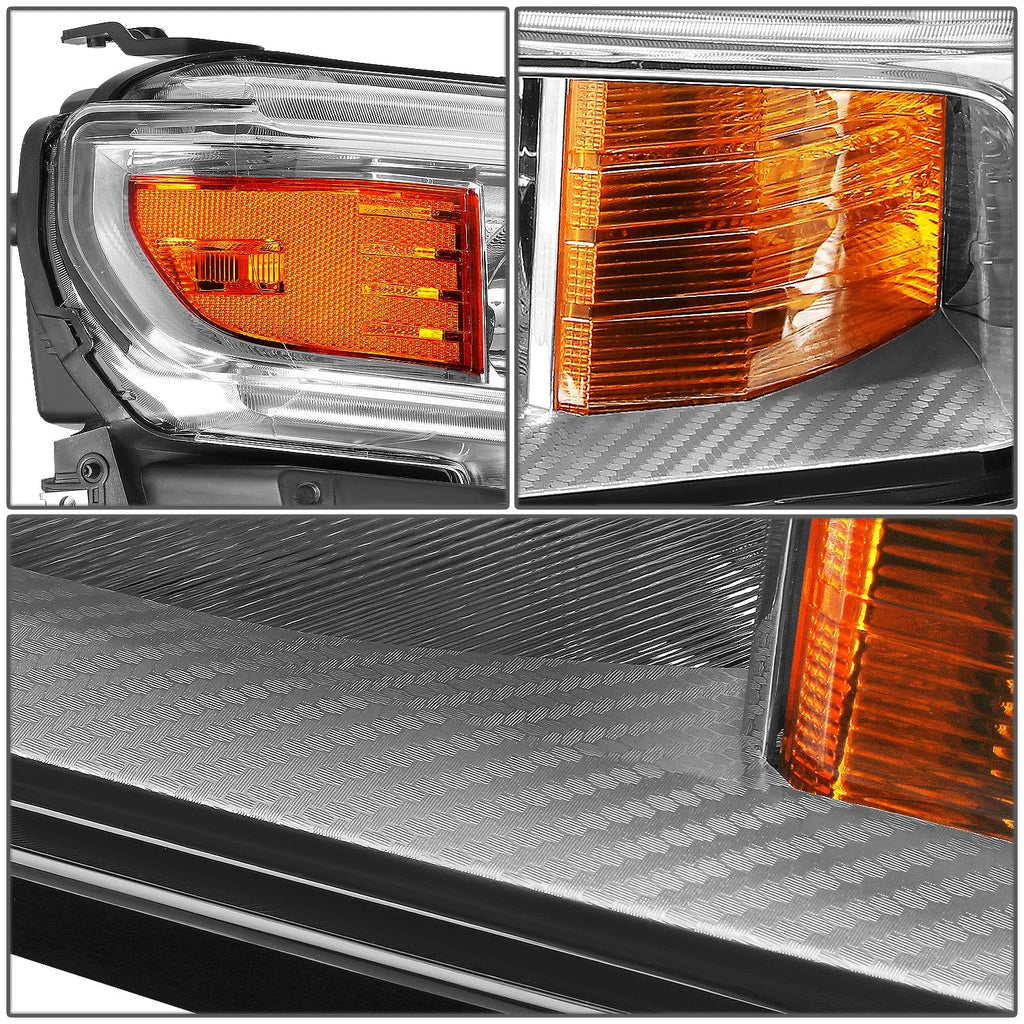 Chrome/Amber Headlight Lamp for Chevy Silverado 1500 WT (2019–2021)