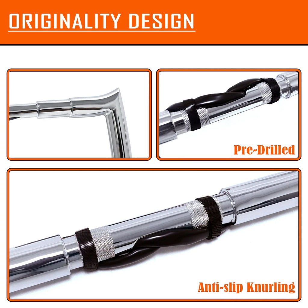 Chrome 16" Rise Prewired 32mm Handlebar for Harley FLHRC Road King Classic (2008–2013)