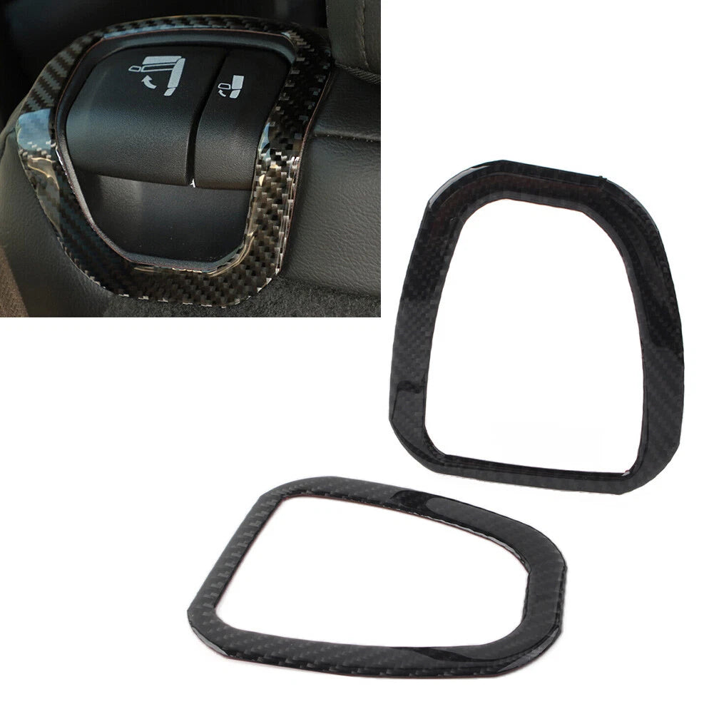2X Black Rear Seat Adjustment Switch Frame Trim for Jeep Wrangler JL (2018–2021)