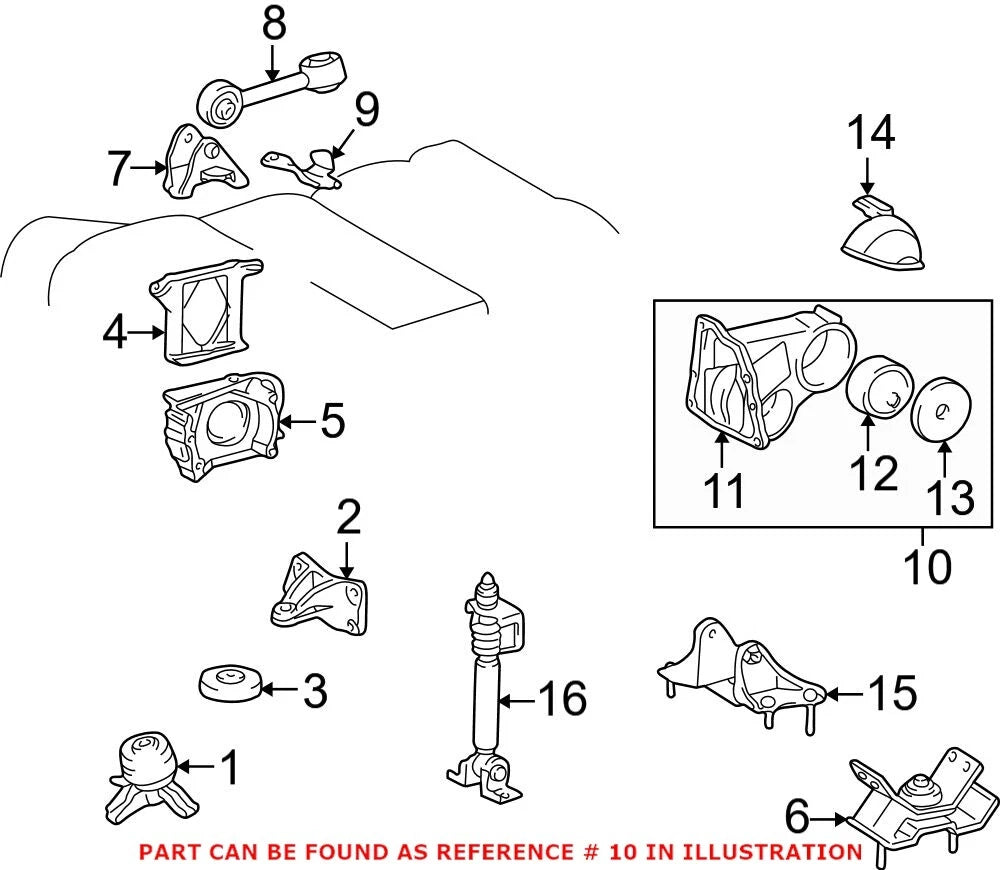 OEM Rear Engine Motor Mount for Lexus ES300 (1997–2001) 12380-0A031