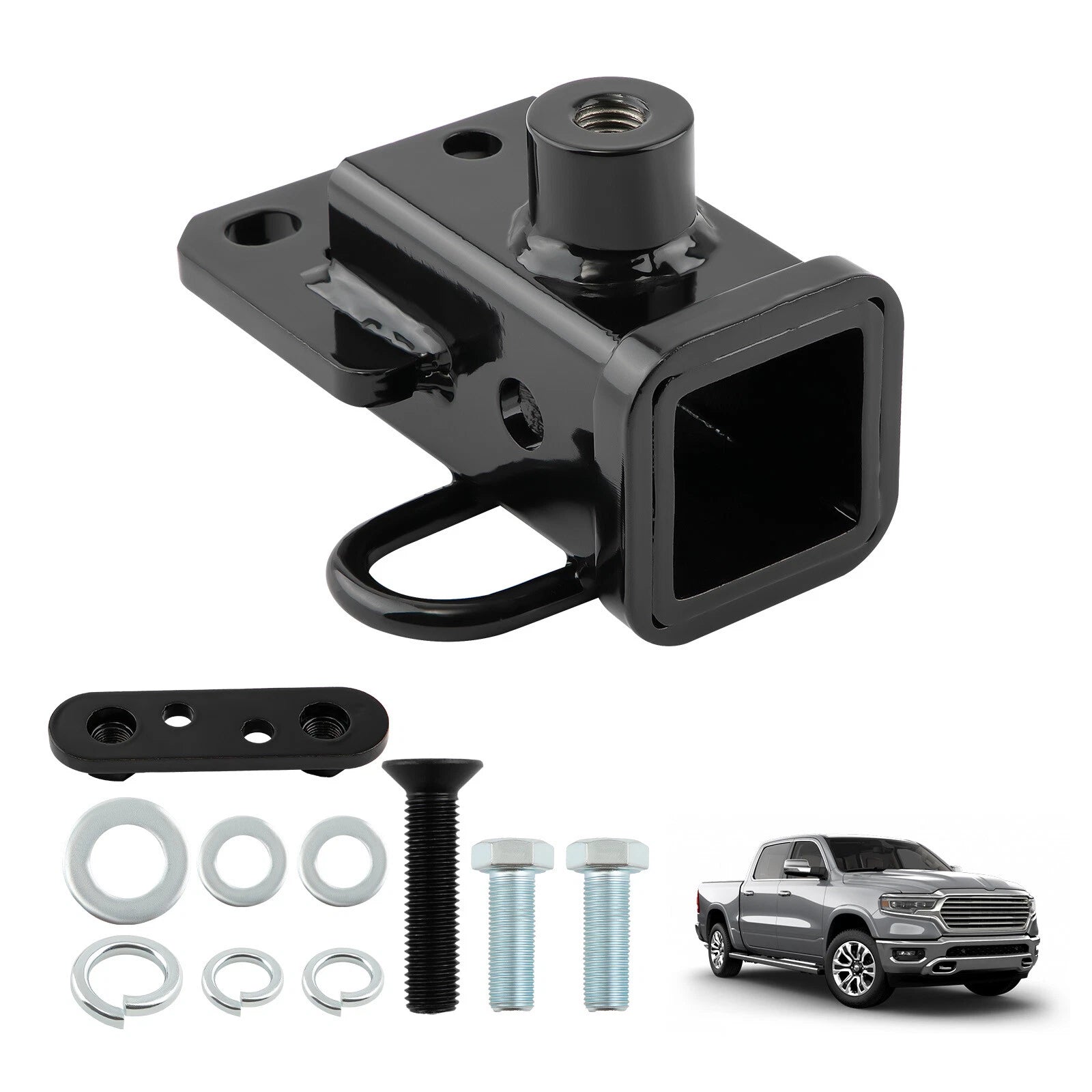 2 Inch Rear Trailer Hitch Receiver for Dodge Ram 1500 (2019–2026) Class 3 6000LBS