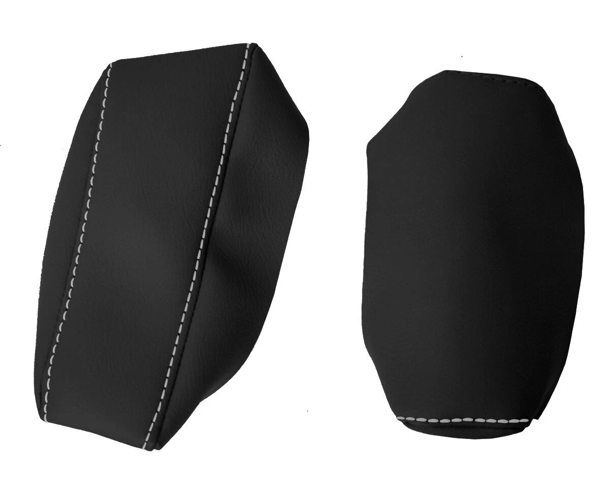 Leather Center Console Lid Armrest Cover for BMW E60 (2003–2010) - Black