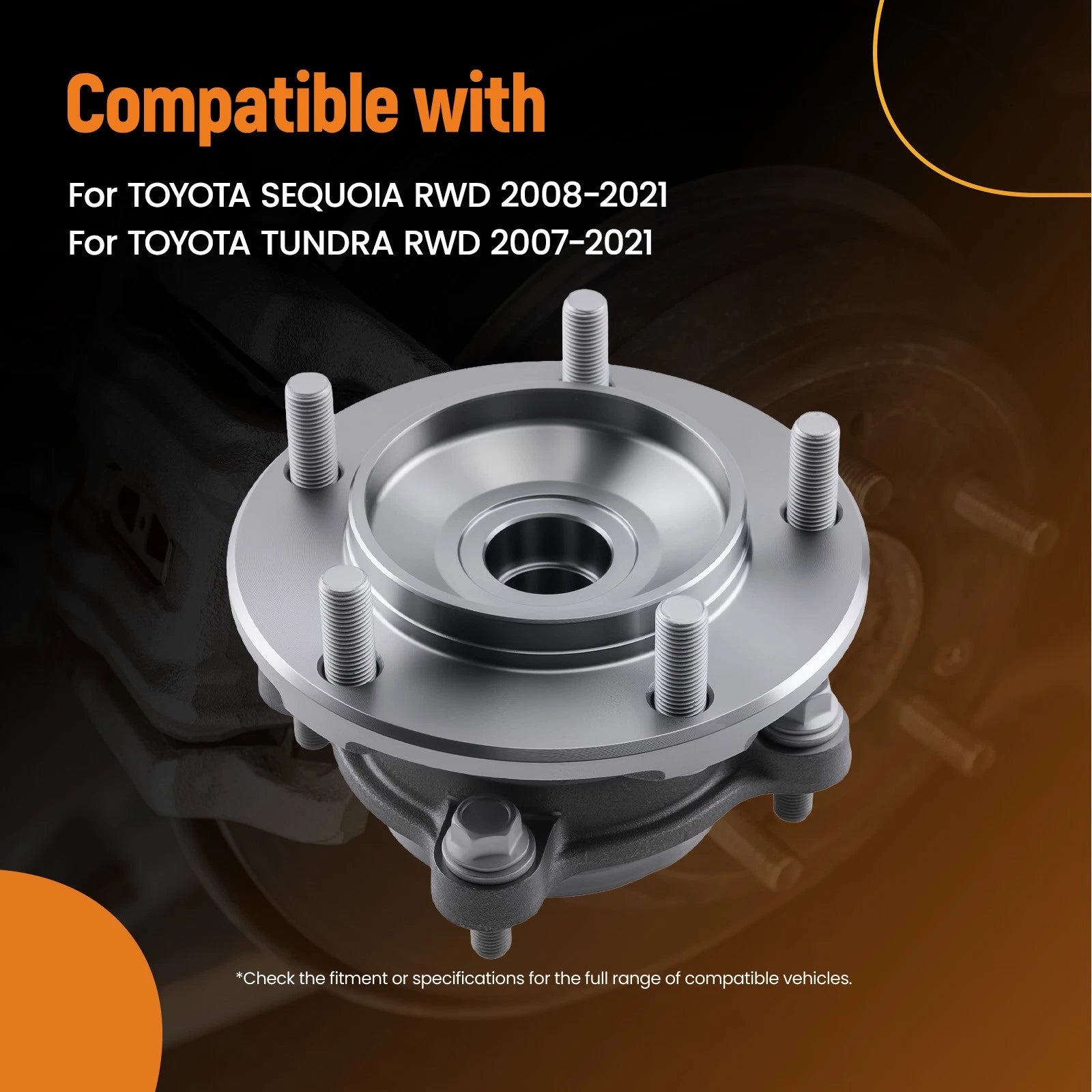 2X Front Left & Right Wheel Bearing for Toyota Sequoia/Tundra (2007–2021)