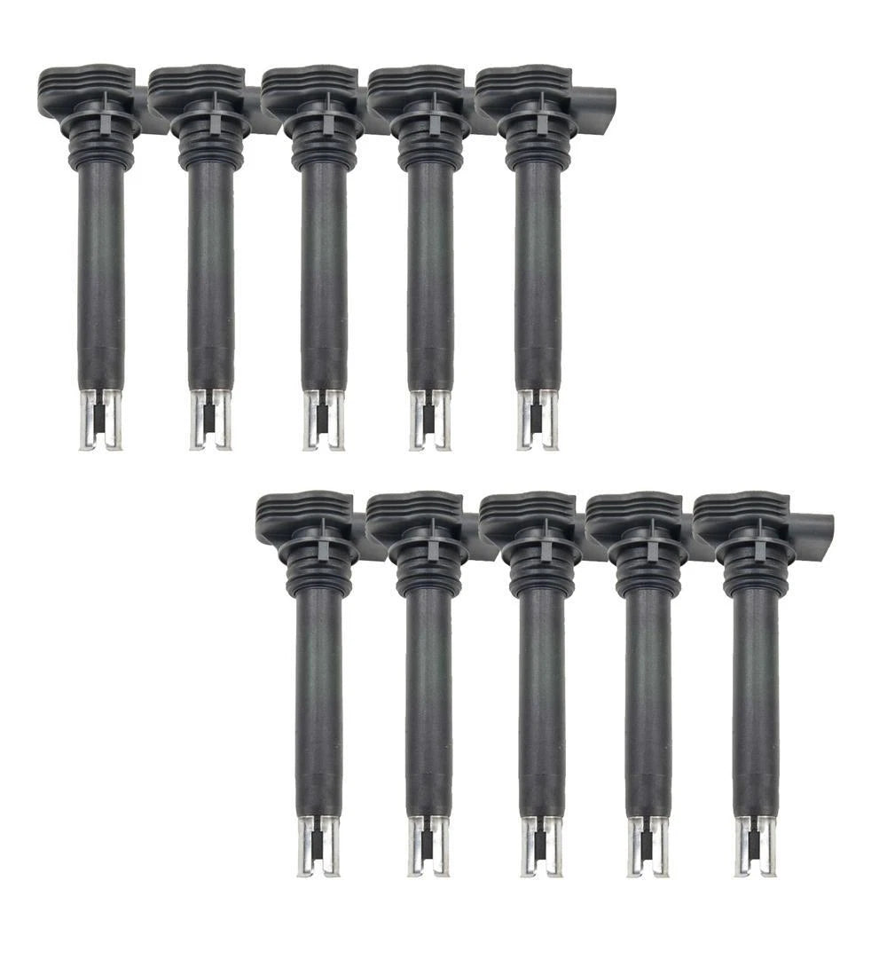 Set of 10 Ignition Coils for Audi R8 5.2L V10 (2009–2015)