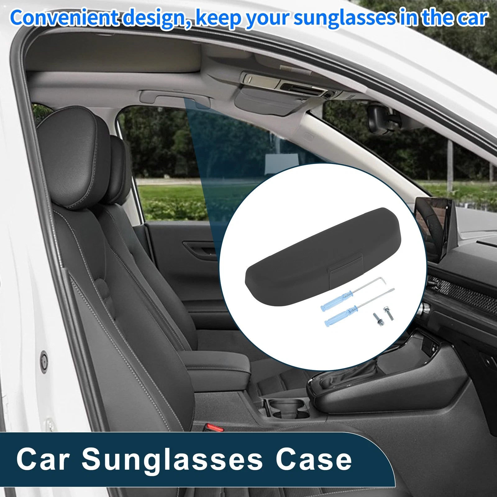 Sunglasses Case for Mitsubishi Lancer (2008–2017) Eyeglasses Holder Black