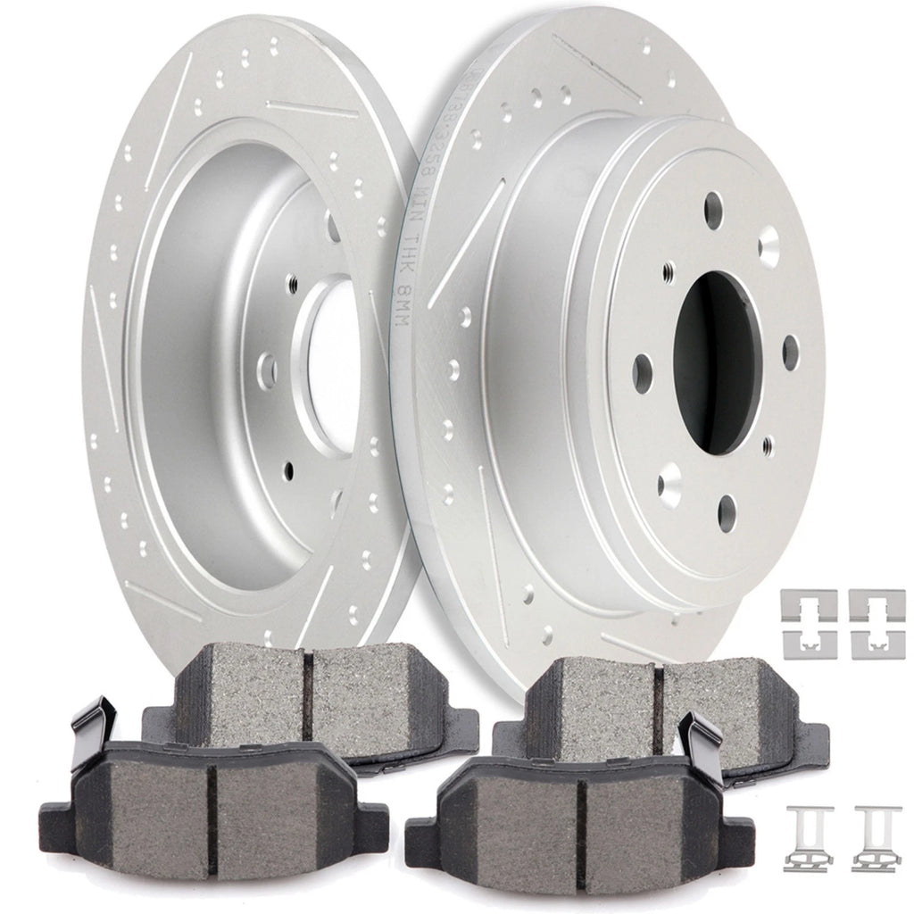 Rear Brake Rotors & Pads for Honda Civic Del Sol CRX Acura Integra