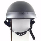 X Large DOT Motorcycle Scooter German Half Face Crash Helmet (Matte Black)