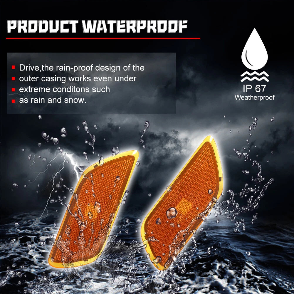 2X OE-Style Amber Lens Front Side Marker Lights for Ford Focus (2000–2004)