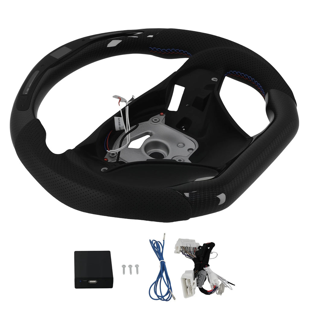 Real Carbon Fiber Racing LED Steering Wheel for BMW 335i M3 E92 320i (2006–2013)