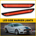 Red Rear LED Fender Side Marker Light Reflectors for Ford Mustang GT (2015–2022)