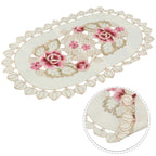 Set of 4 Oval/Rectangle Lace Floral Table Placemats 30x45cm Home Decor