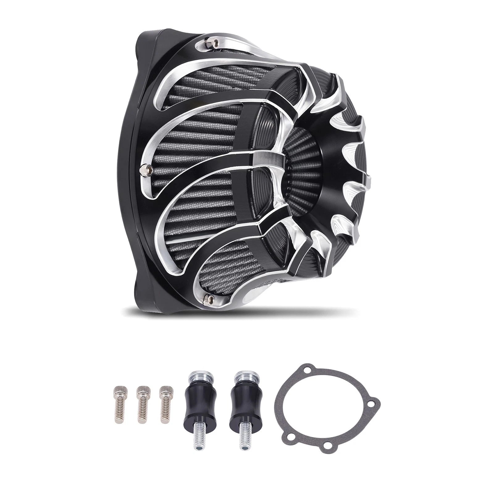 Cylinder Air Cleaner Kit for Harley Dyna Softail (2000–2017) Black Filter