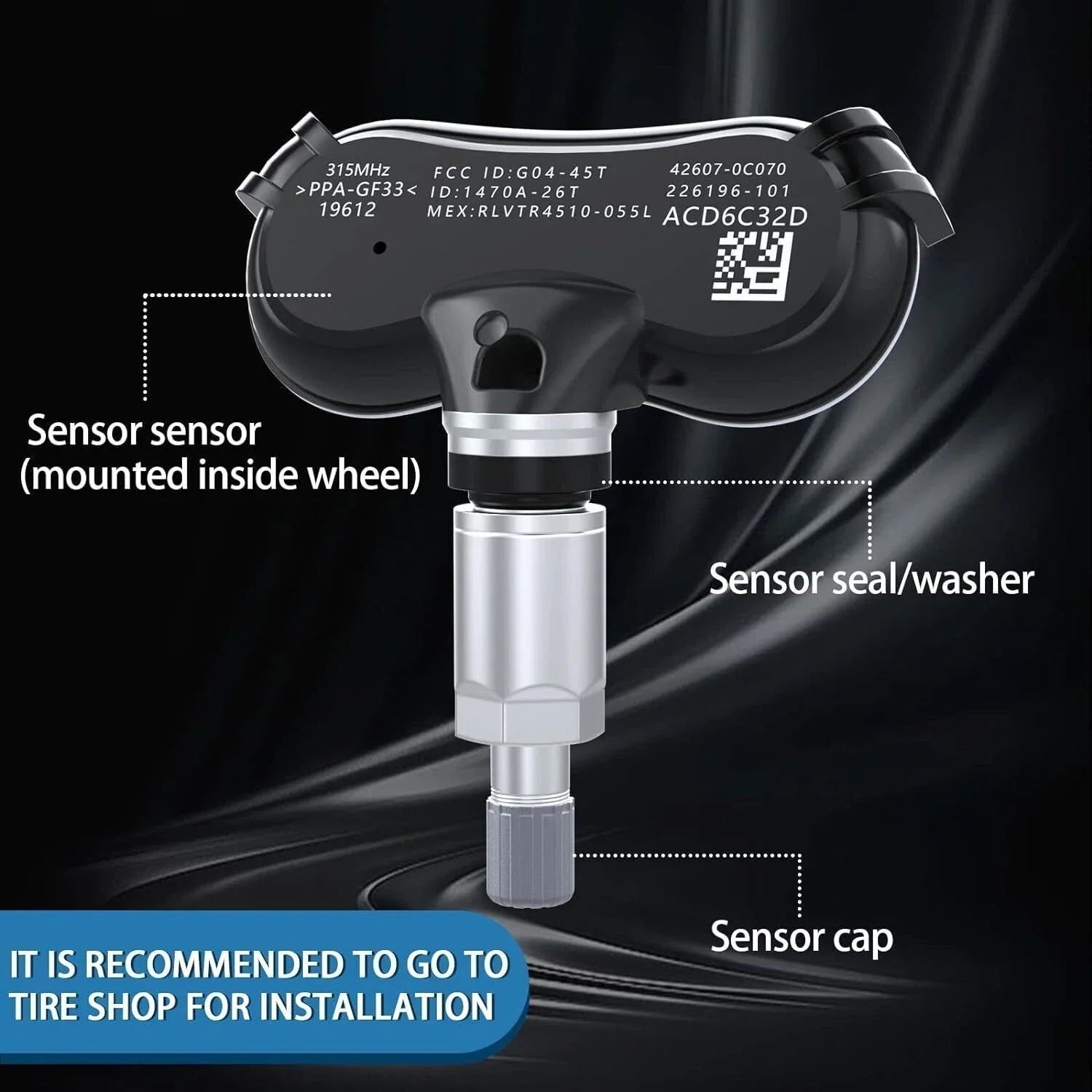 Set of 4 TPMS Tire Pressure Sensor for Toyota Sienna Tundra