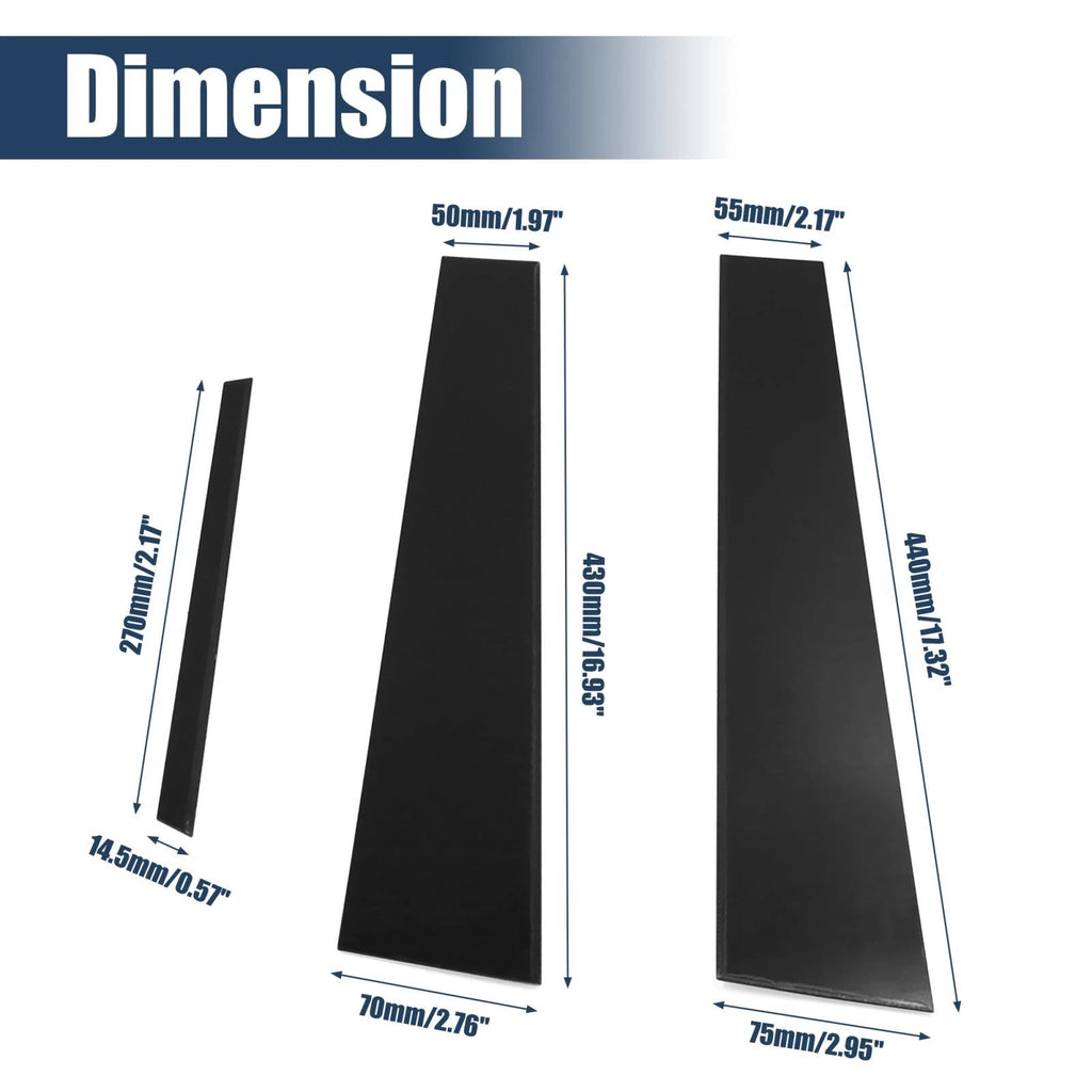 Set of 6 Door Window Pillar Post Trim for Toyota Corolla (2014–2018) 714998942876