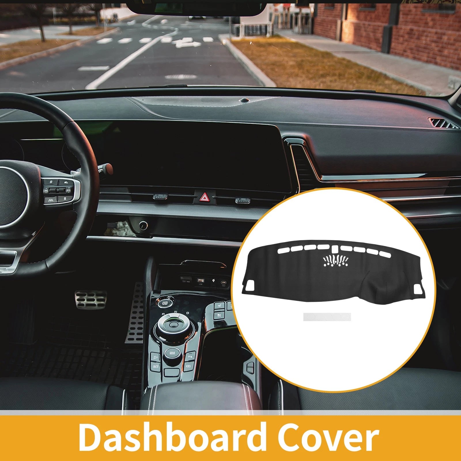 Dashboard Cover for Kia Sportage (2016–2017) Dash Mat Carpet Black Anti-Slip