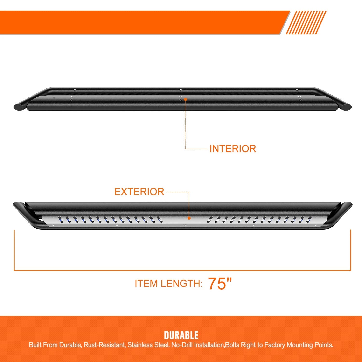 Set of 2 Side Step Bars for Silverado/Sierra 2500 3500HD (2019–2024)