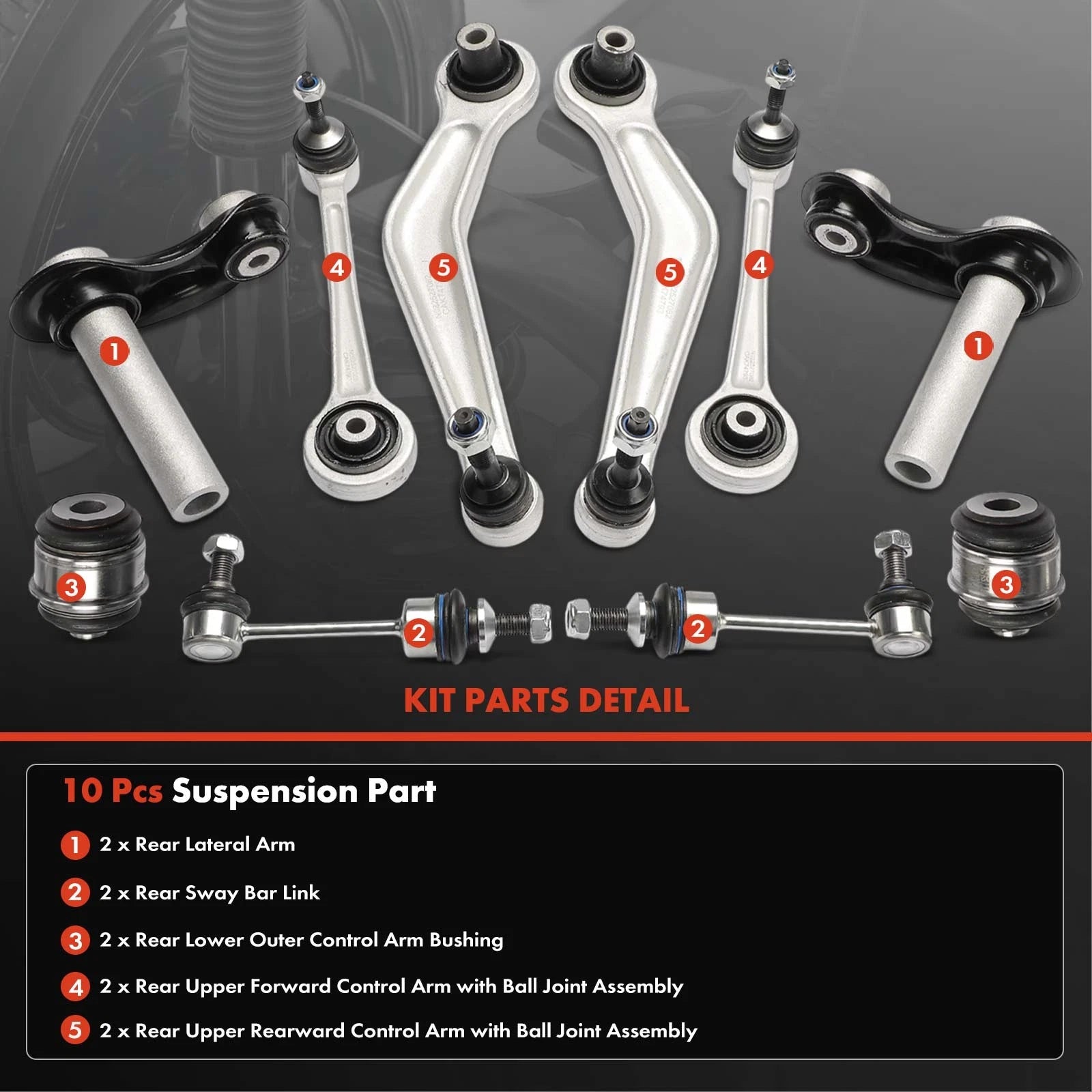 10x Rear Control Arm Sway Bar Link for BMW E60 528i 535i (2008–2010)