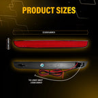 2X Red LED Rear Bumper Reflector Light for Dodge Challenger (2015–2022) LH/RH