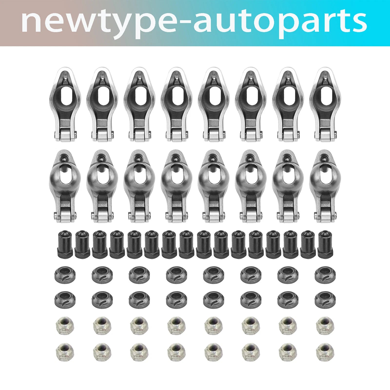 1.6 Ratio 3/8'' Steel Roller Tip Rocker Arms for Small Block Chevy SBC (262-400)