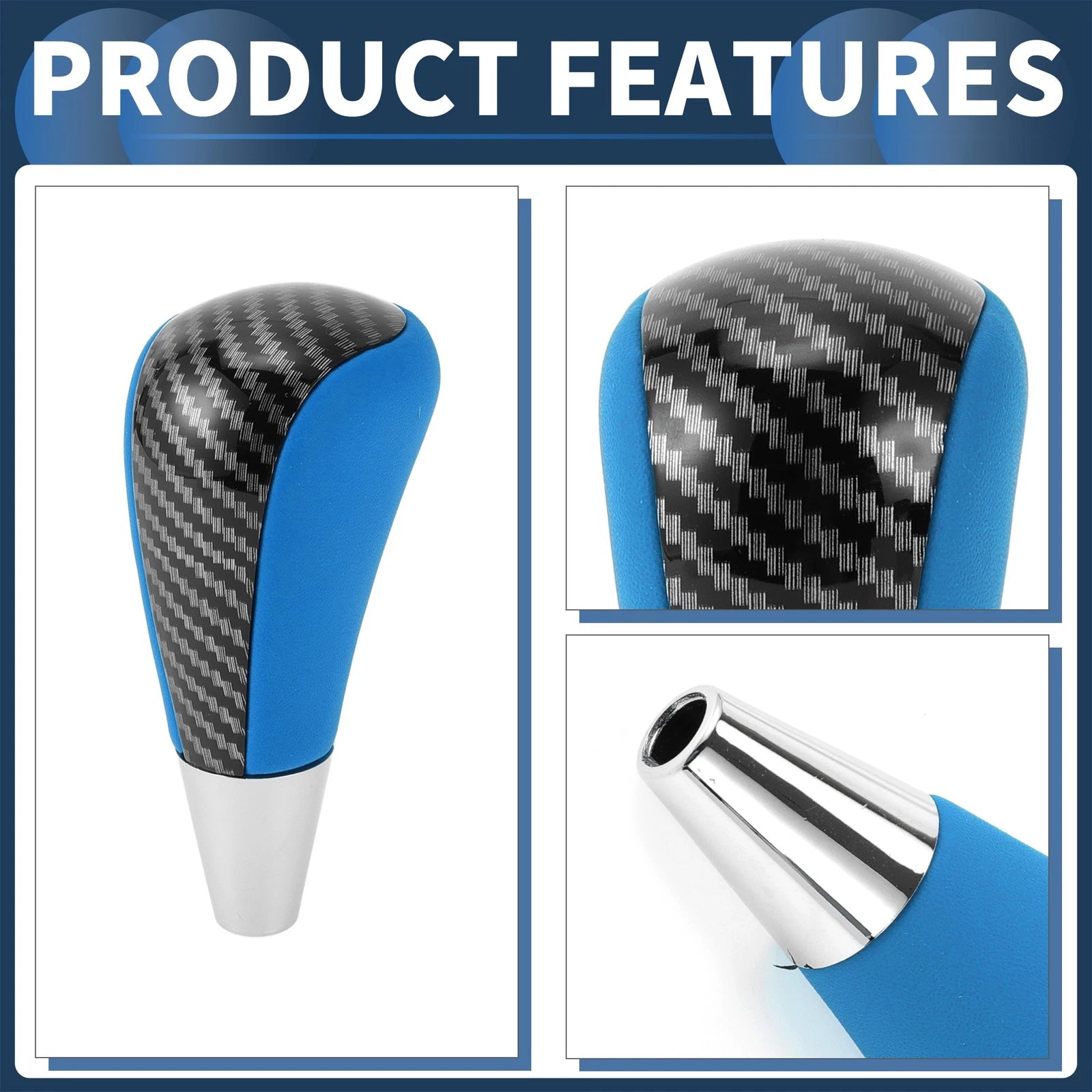 Automatic Gear Shifter Knob for Toyota 4Runner (2003–2021) Faux Leather Black Blue