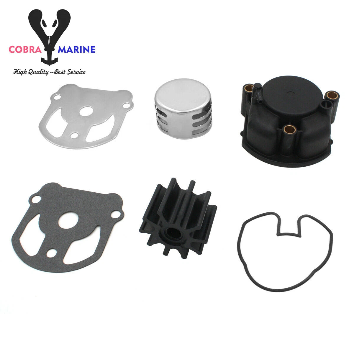 Water Pump Impeller Kit for OMC Cobra 2.3 2.5 3.0 4.3 4.6 5.0 5.7 5.8 7.5L (1986–1993)
