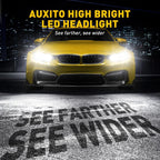 2X Auxito LED Headlight H11 Low Beam Bulb Canbus Kit 30000LM 6500K