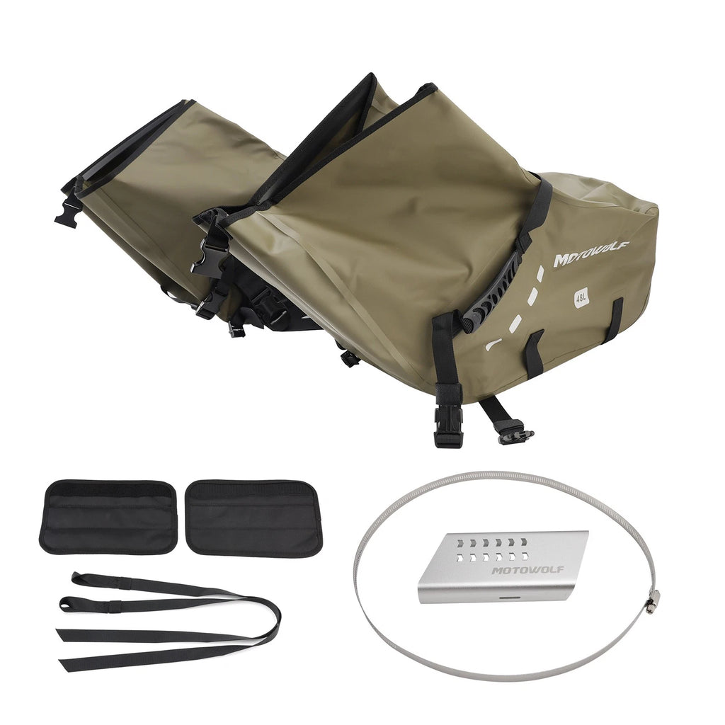 Side Tail Bag Saddlebag for Scooter Motorcycle (86L, Green)
