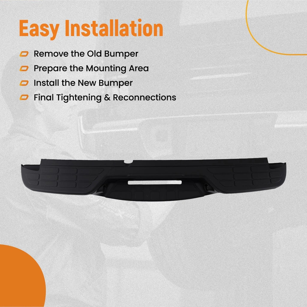 Rear Bumper for Chevy S10 GMC Sonoma Fleetside (1998–2004) Black Steel