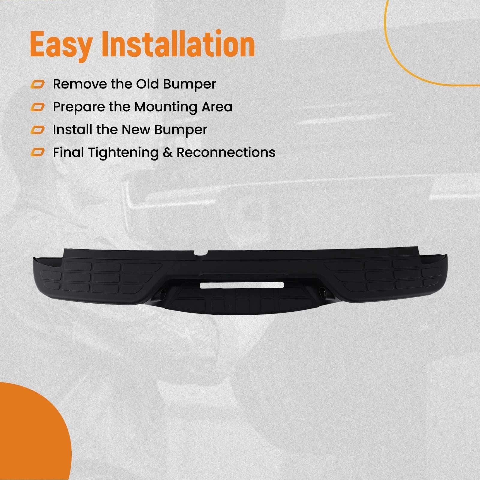 Rear Bumper for Chevy S10 GMC Sonoma Fleetside (1998–2004) Black Steel