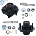 Set of 2 Trailer Hub Kits with 1" Round Spindle and Bearings 5 on 4.5"
