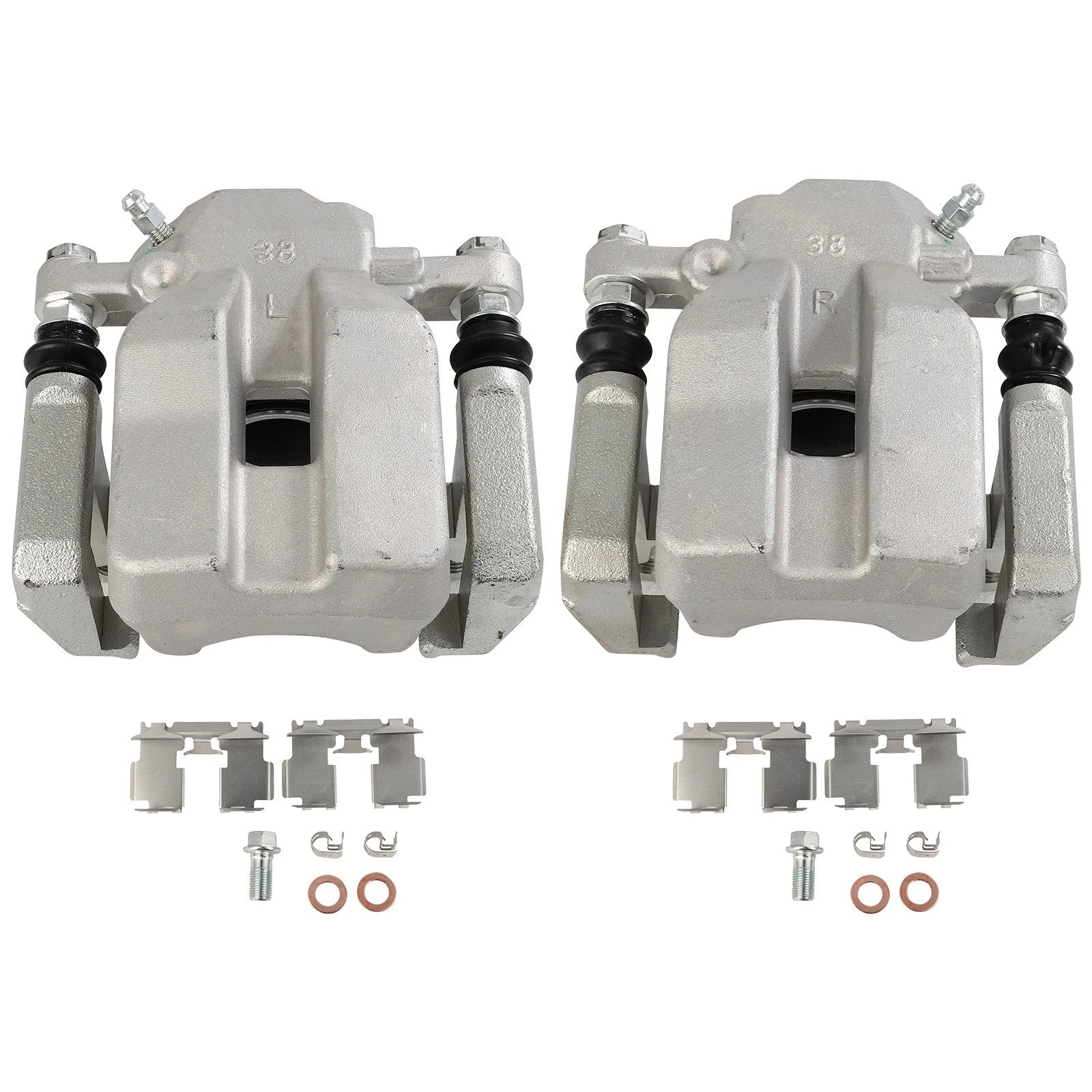 Set of 2 Rear Brake Calipers with Bracket for Toyota RAV4 (2012–2018)