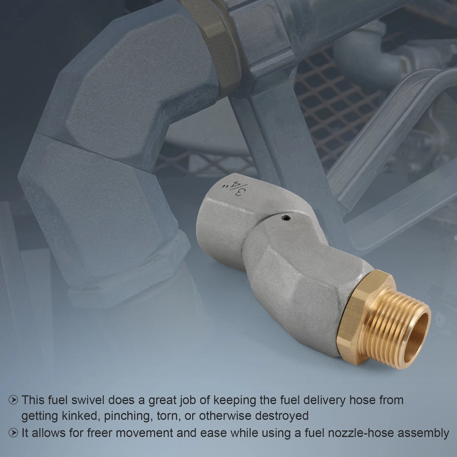Fuel Transfer Pump Nozzle 3/4 NPT 360° Rotating for Fuel Swivel