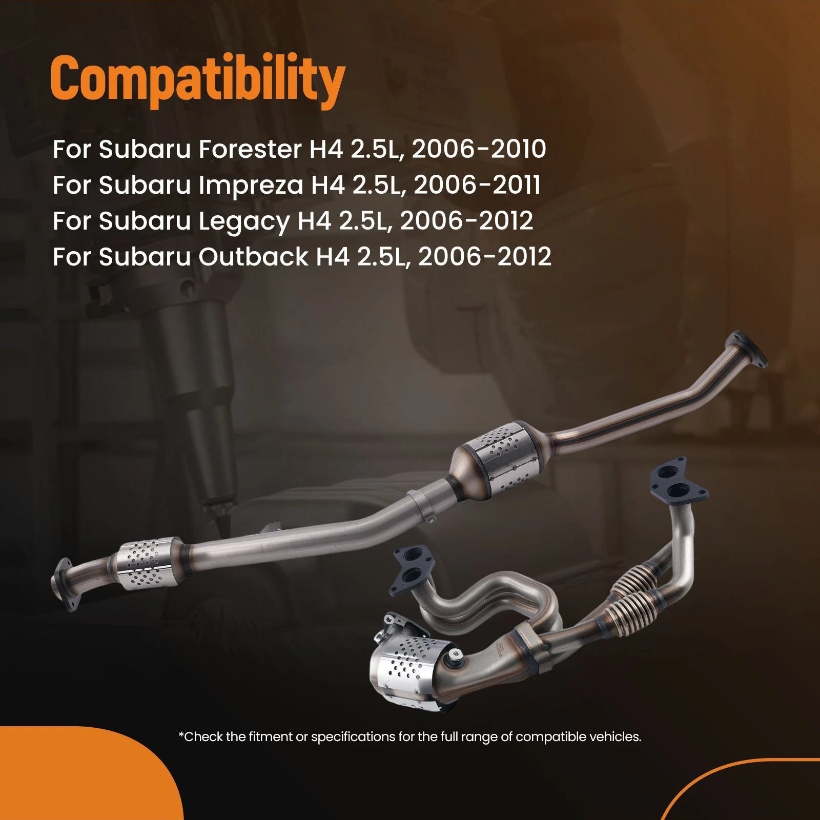 2X Catalytic Converter for Subaru Forester/Impreza/Legacy 2.5L (2006–2012)