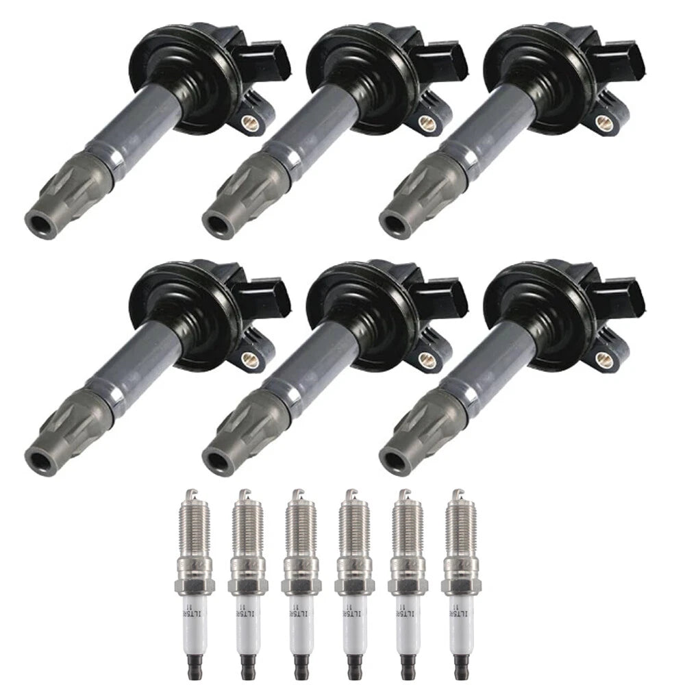 Set of 6 Ignition Coils + 6 Spark Plugs for Mazda 6 Ford Taurus Mustang Lincoln MKZ