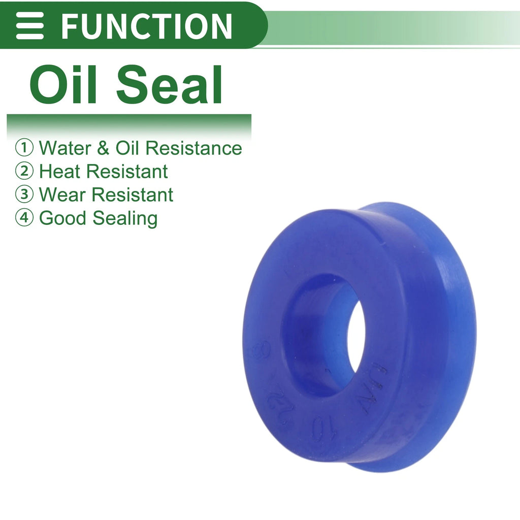 Set of 10 Oil Seal Rotary Shaft Seal 10x22x8mm High Pressure Blue